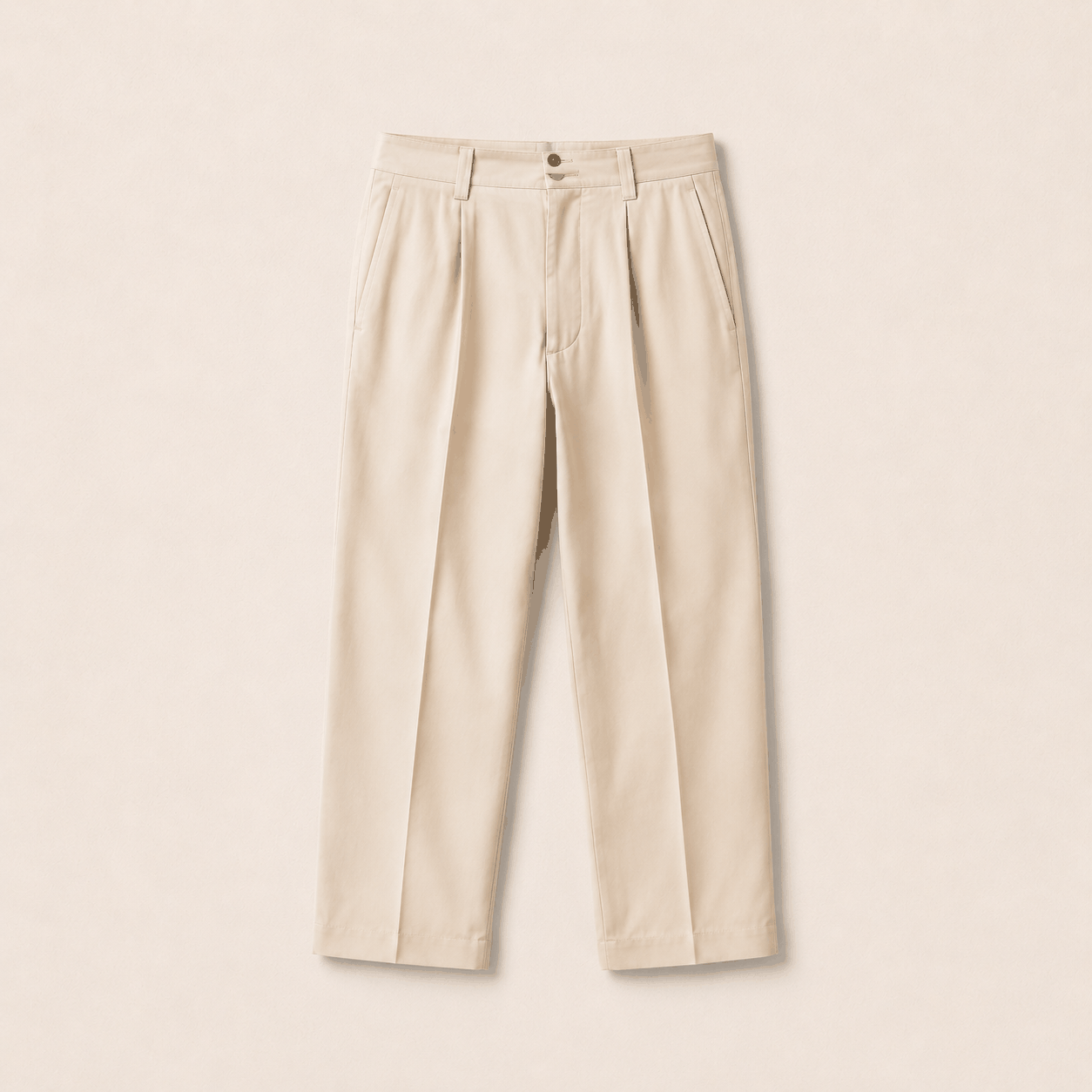 Cream pleated trousers